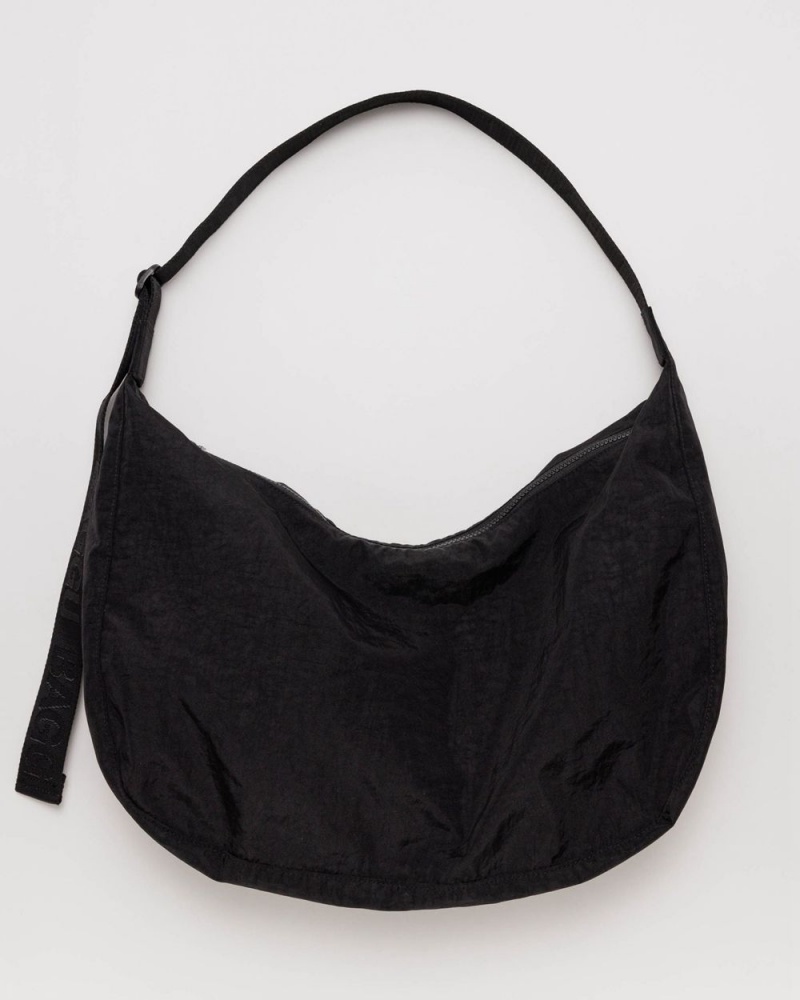 Baggu Large Nylon Crescent Crossbody Bags Black | 4970-QZIXF