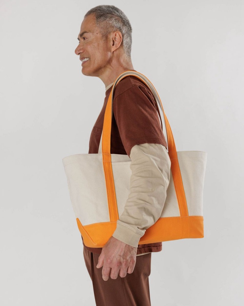 Baggu Medium Heavyweight Canvas Tote Bags Orange | 6705-ILROJ