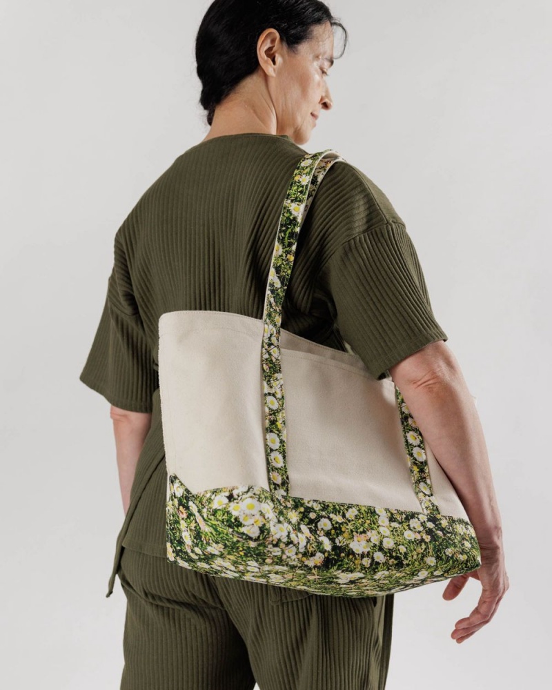 Baggu Medium Heavyweight Canvas Tote Bags Green | 8546-TWKXD