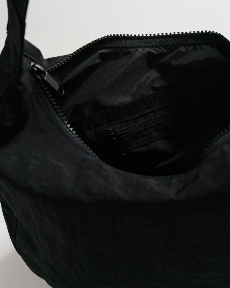 Baggu Medium Nylon Crescent Crossbody Bags Black | 3840-VYNQZ