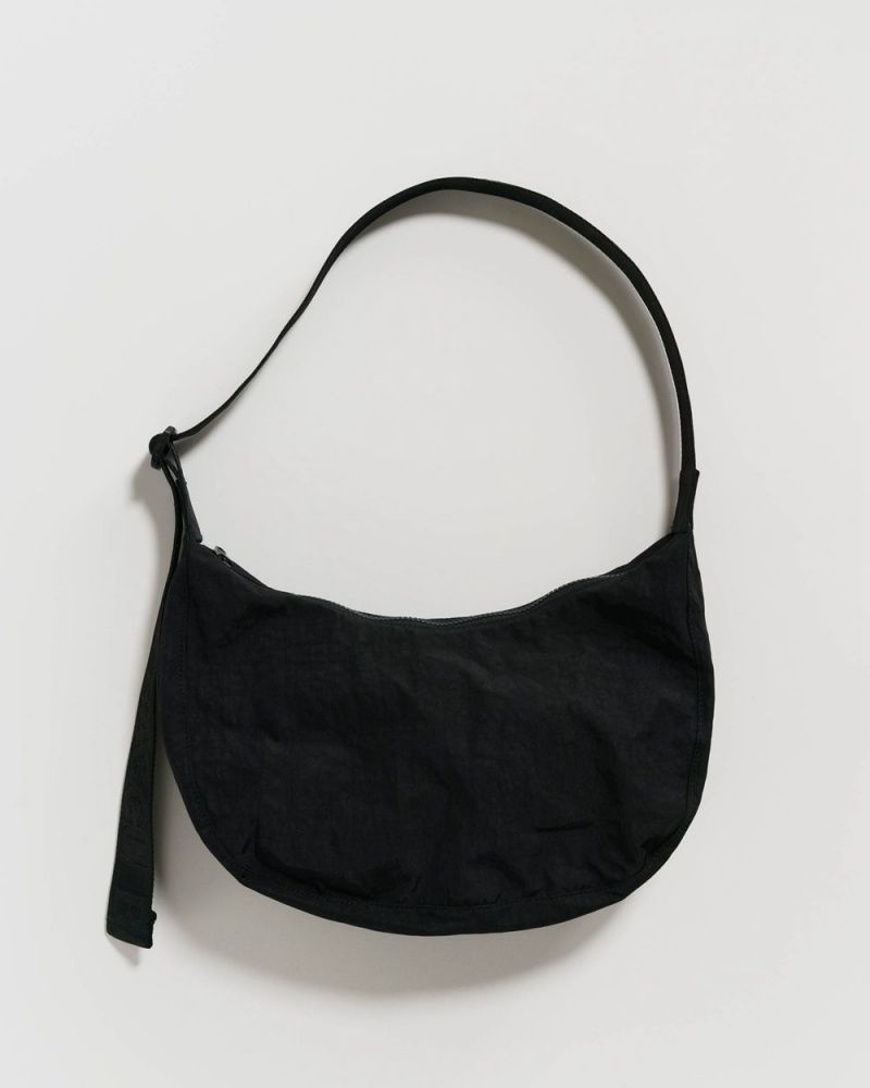 Baggu Medium Nylon Crescent Crossbody Bags Black | 3840-VYNQZ