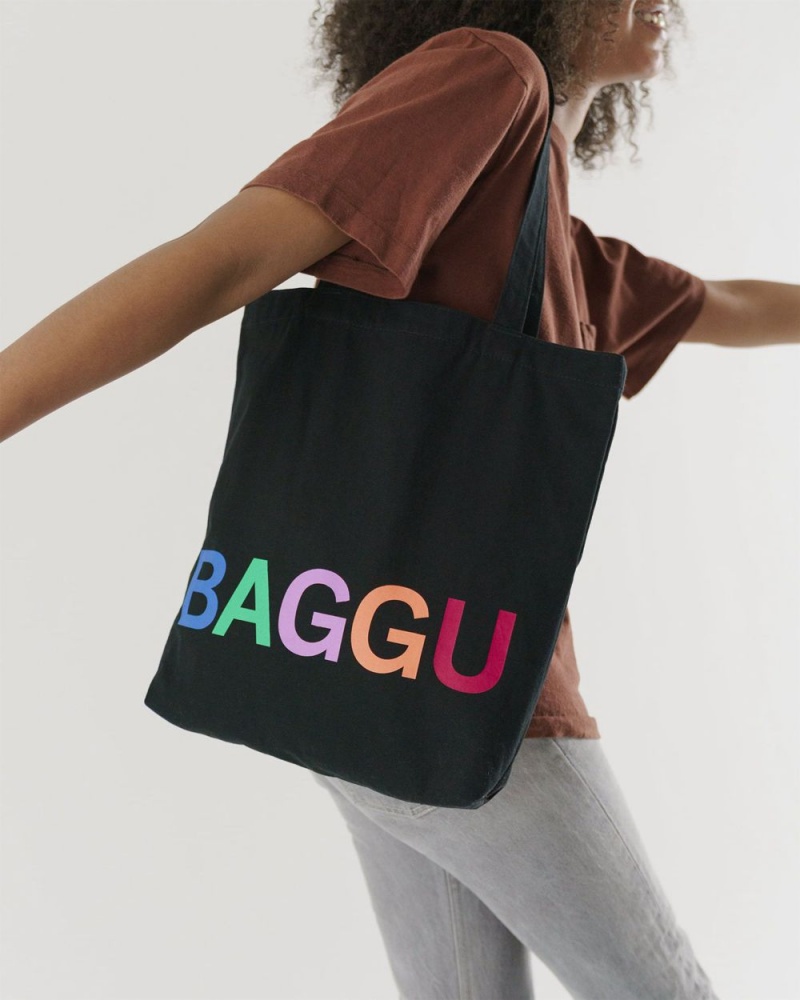 Baggu Merch Tote Bags Black | 1039-GKBCO