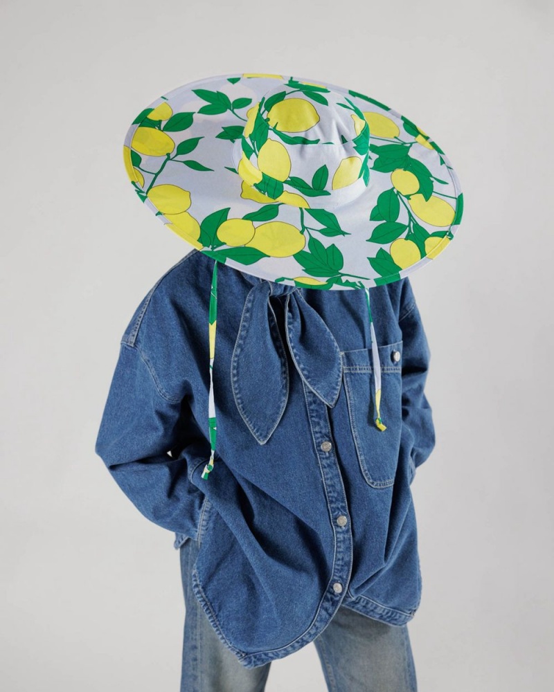 Baggu Packable Sun Hats Lemon | 5904-XYOGZ