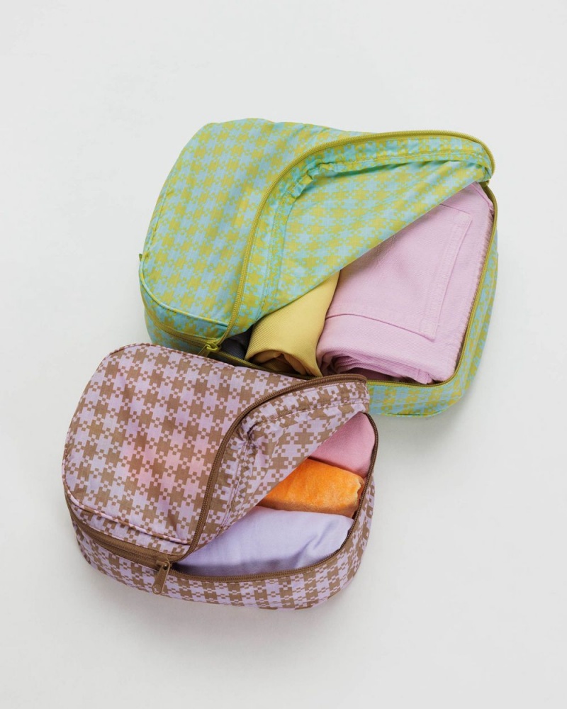 Baggu Packing Cube Set Pouches Green Brown | 8012-VETGM