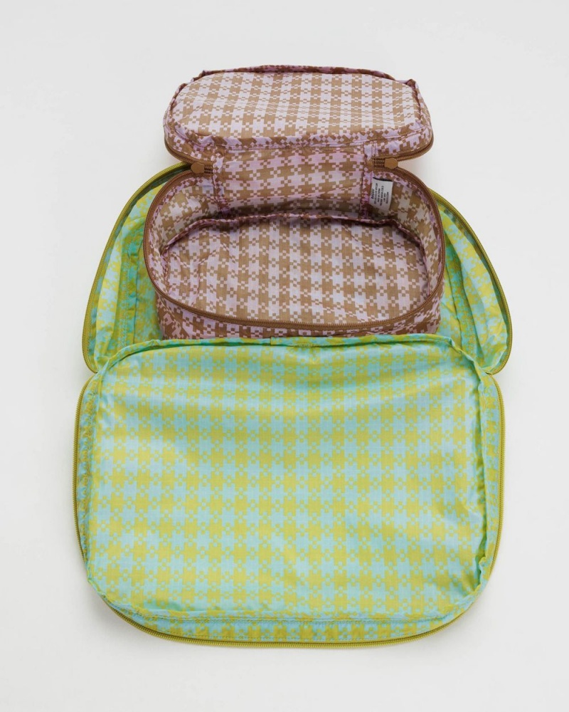 Baggu Packing Cube Set Pouches Green Brown | 8012-VETGM