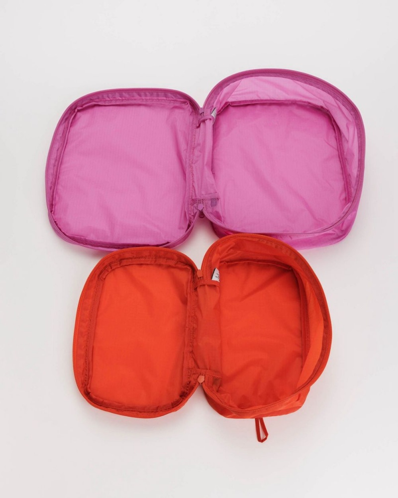 Baggu Packing Cube Set Pouches Pink Red | 5637-HASDG