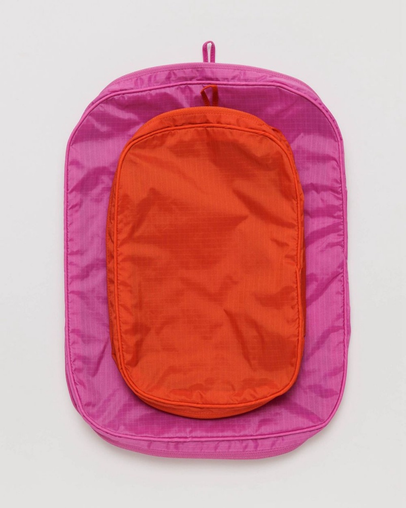 Baggu Packing Cube Set Pouches Pink Red | 5637-HASDG