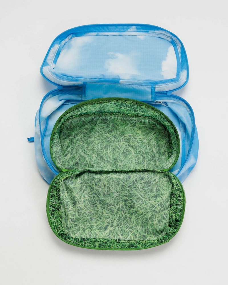 Baggu Packing Cube Set Travel Bags Green Blue | 9265-IDWQE