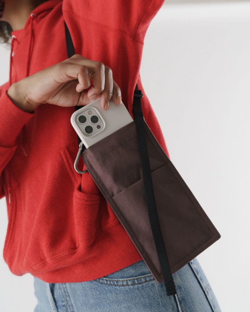 Baggu Phone Sling Crossbody Bags Brown | 9451-FOCHA