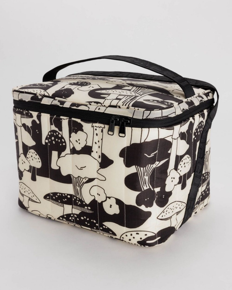 Baggu Puffy Cooler Bags White Black | 0918-VAGMF