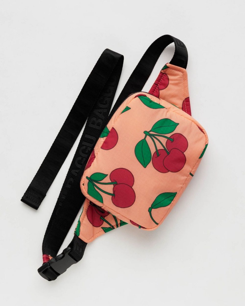 Baggu Puffy Fanny Pack Crossbody Bags Coral | 1674-PWIQC