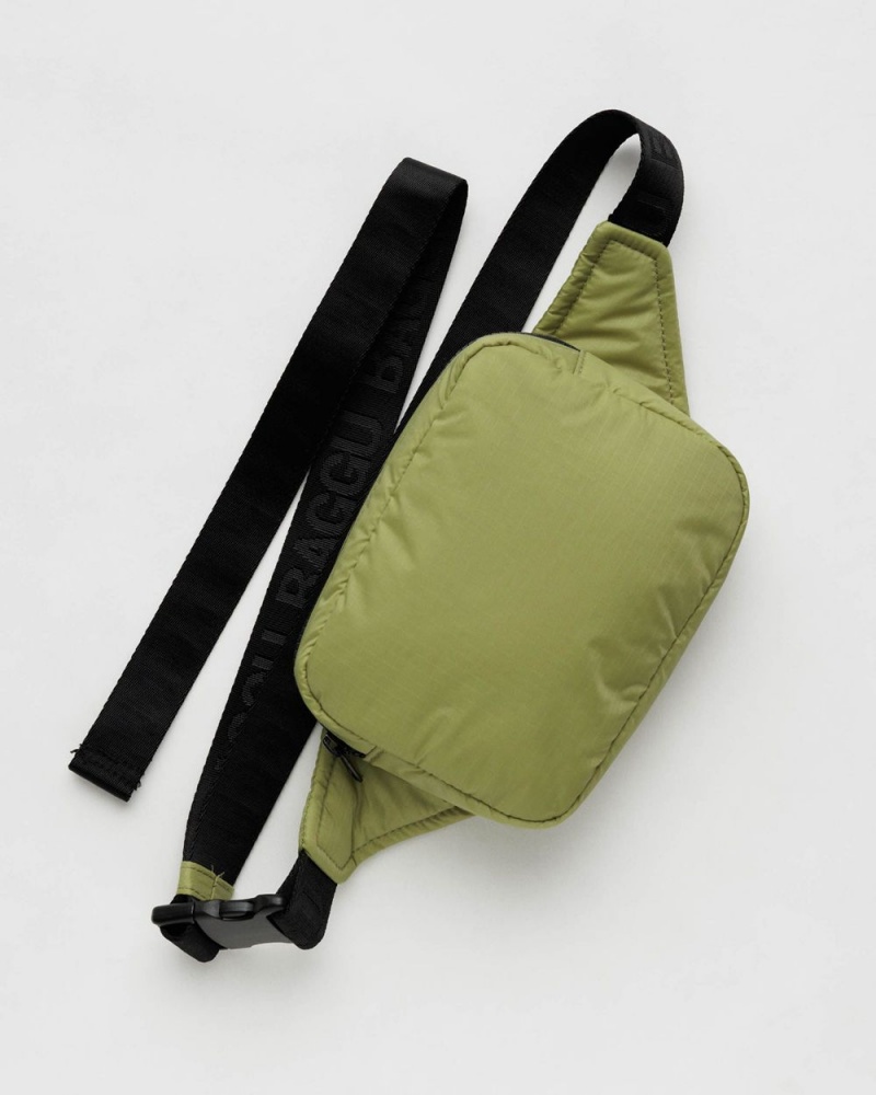 Baggu Puffy Fanny Pack Crossbody Bags Olive | 2185-ROSUL