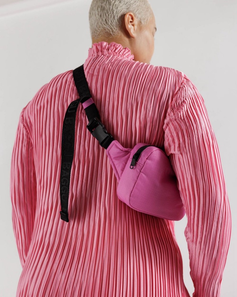 Baggu Puffy Fanny Pack Crossbody Bags Pink | 9827-MUZSH