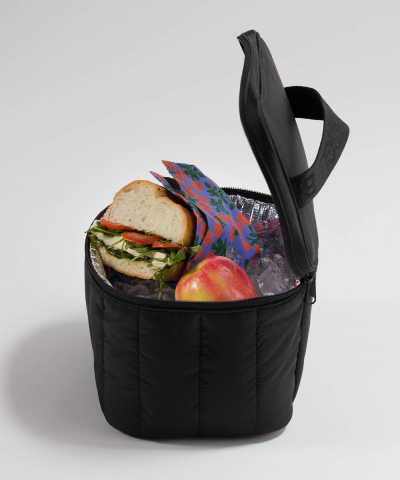 Baggu Puffy Lunch Bags Black | 6570-JEQCP