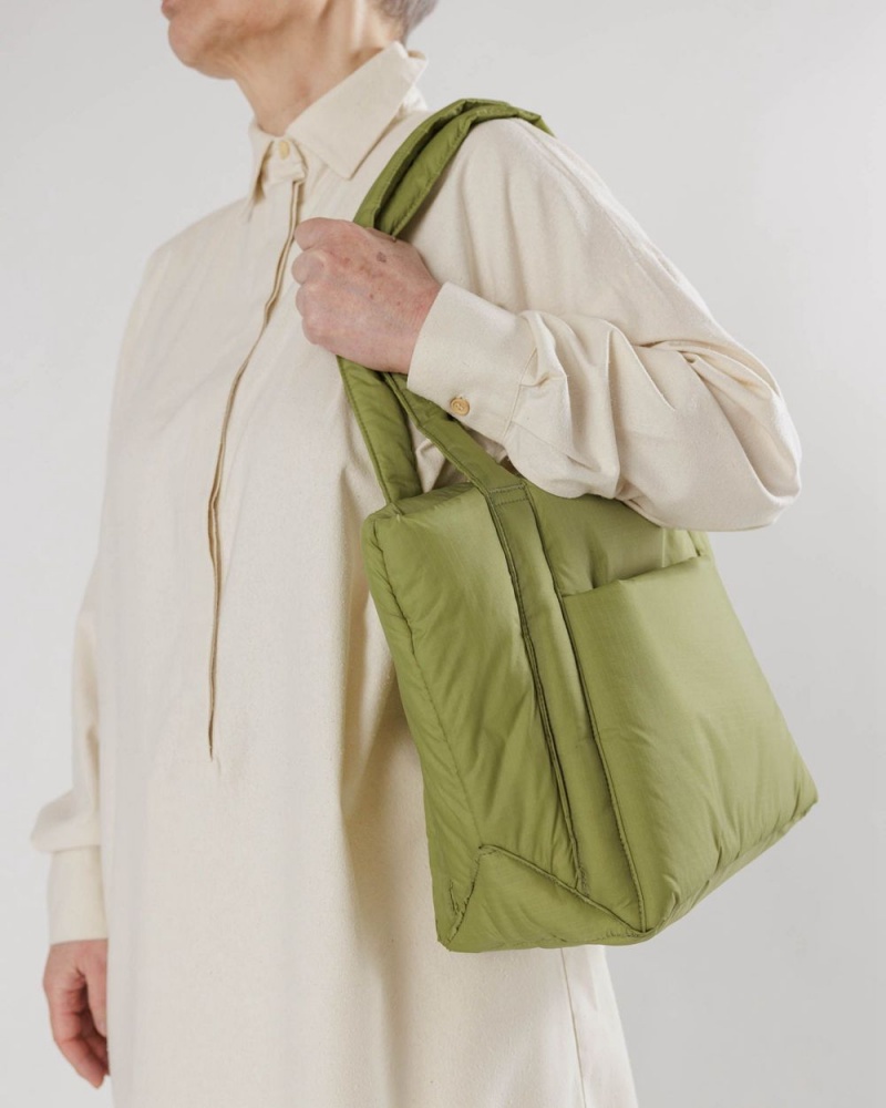 Baggu Puffy Mini Tote Bags Olive | 0983-KTUGD