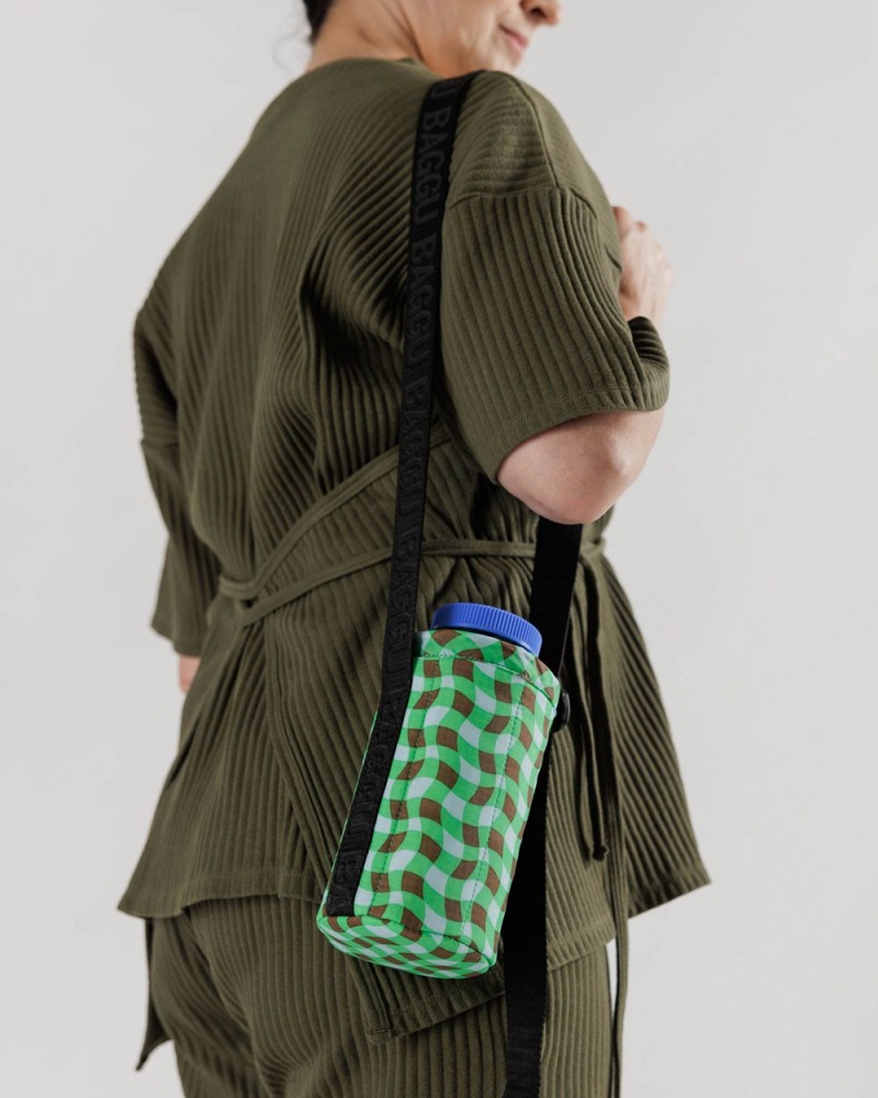 Baggu Puffy Water Bottle Sling Outdoor Bags Green | 9084-NRKWX