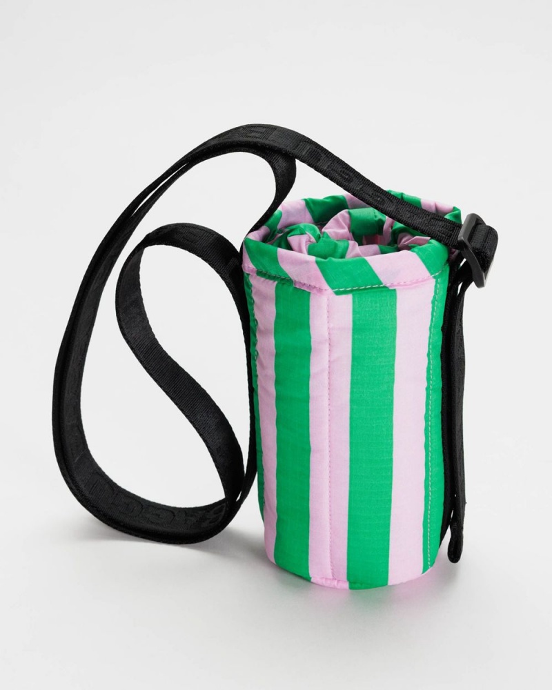 Baggu Puffy Water Bottle Sling Outdoor Bags Pink Green | 5938-AISXZ