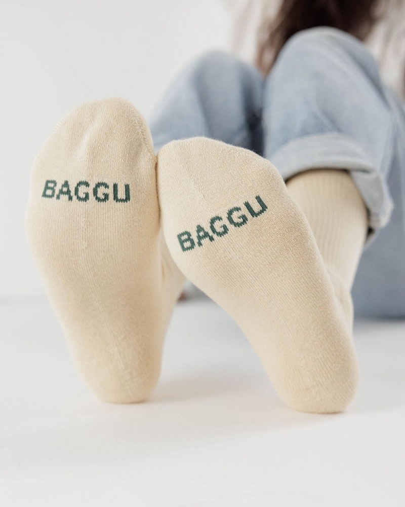 Baggu Ribbed Socks Beige | 8430-QLIGZ