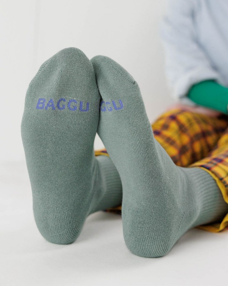 Baggu Ribbed Socks Green | 1284-SLDAN