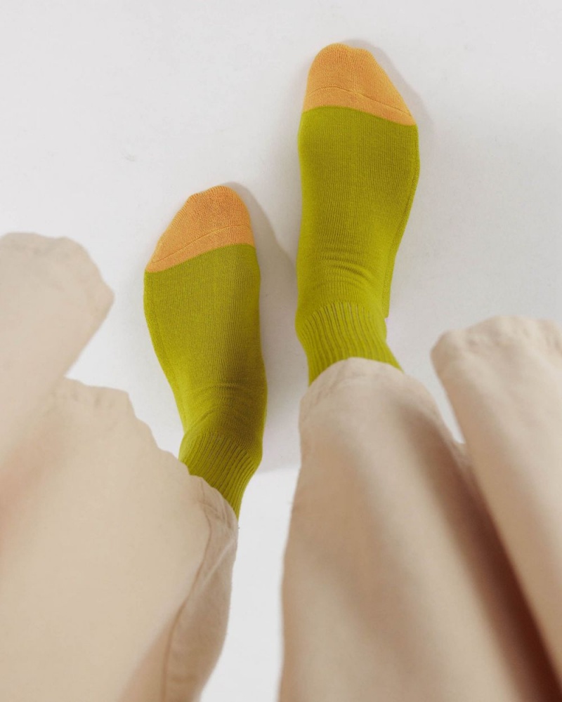 Baggu Ribbed Socks Green | 1523-HAPTK