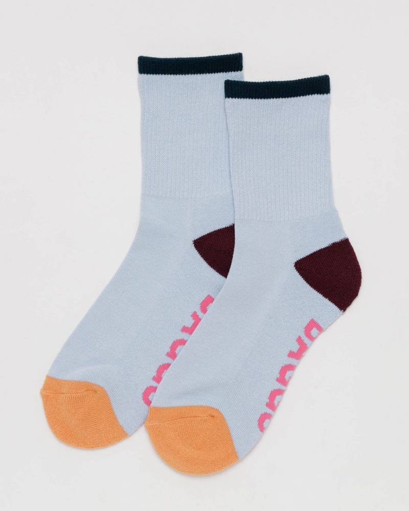 Baggu Ribbed Socks Light Blue | 8437-ENUBP