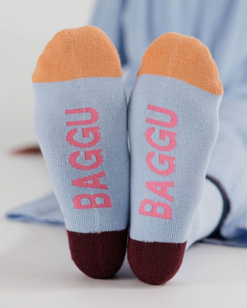 Baggu Ribbed Socks Light Blue | 8437-ENUBP