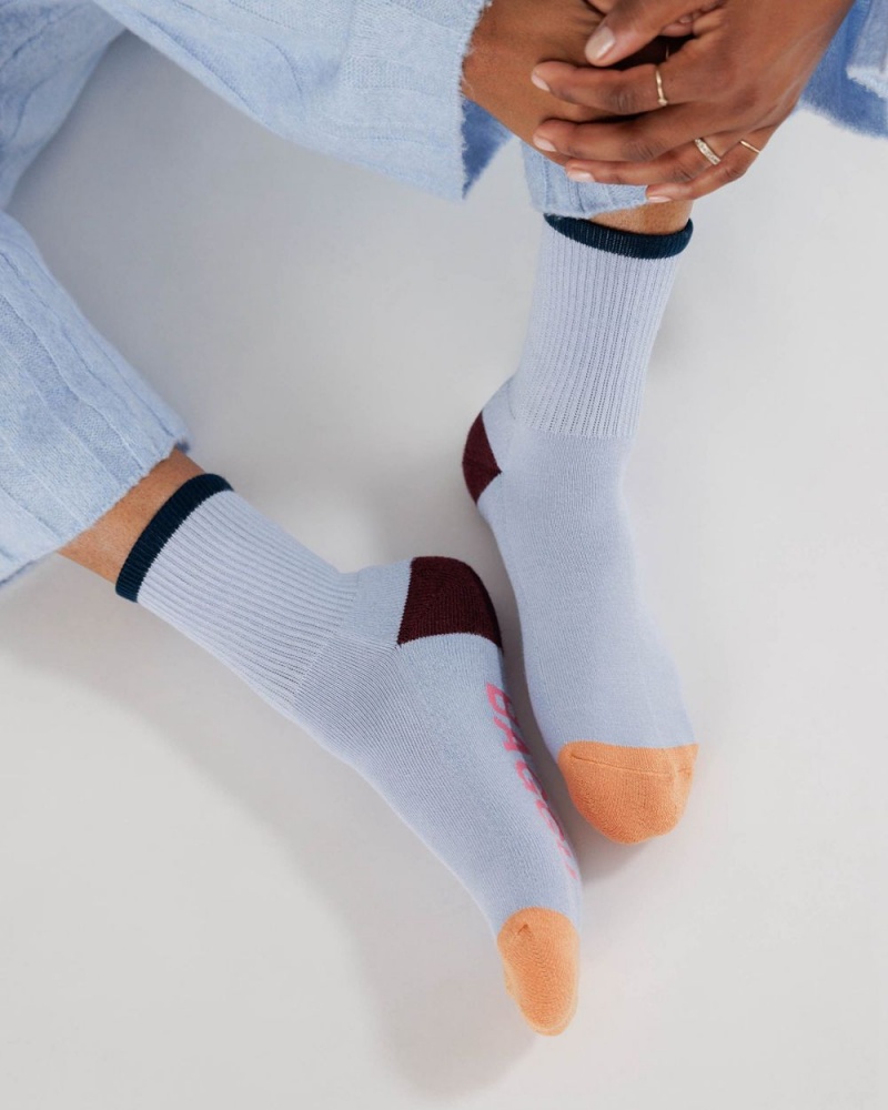 Baggu Ribbed Socks Light Blue | 8437-ENUBP