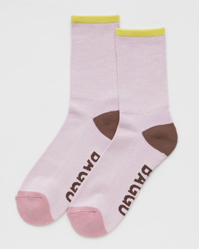 Baggu Ribbed Socks Pink | 8967-UKTYS