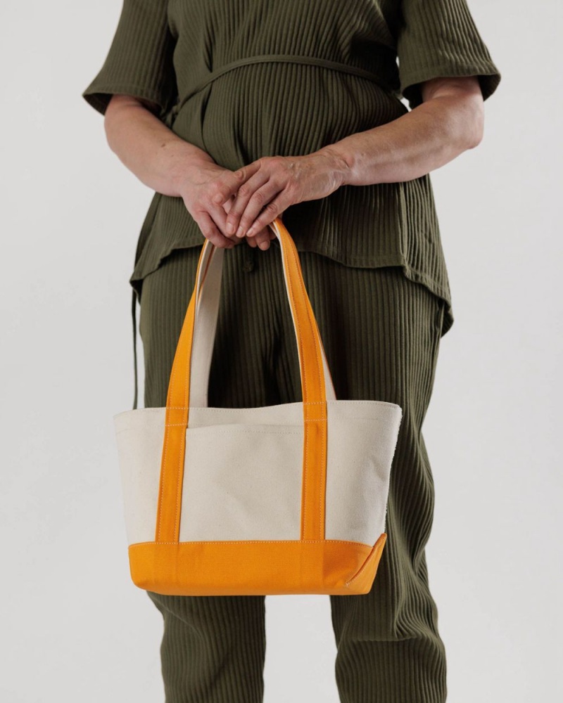 Baggu Small Heavyweight Canvas Tote Bags Orange | 8532-AHGJY