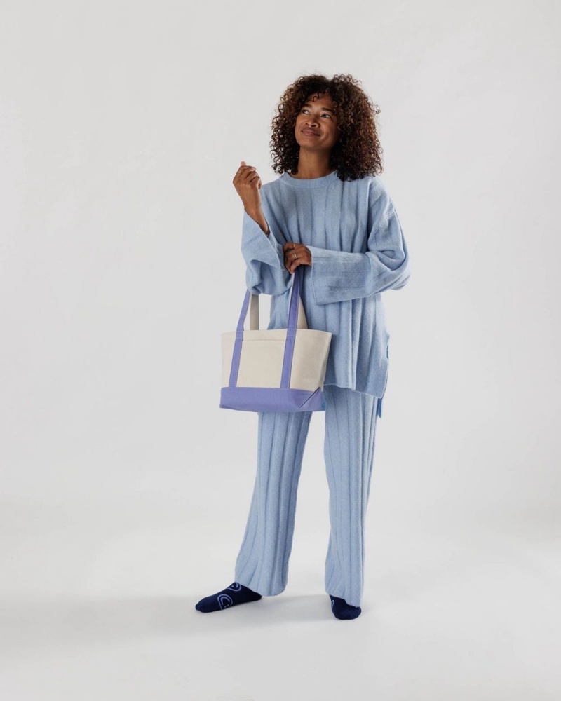 Baggu Small Heavyweight Canvas Tote Bags Blue | 5763-FNELU