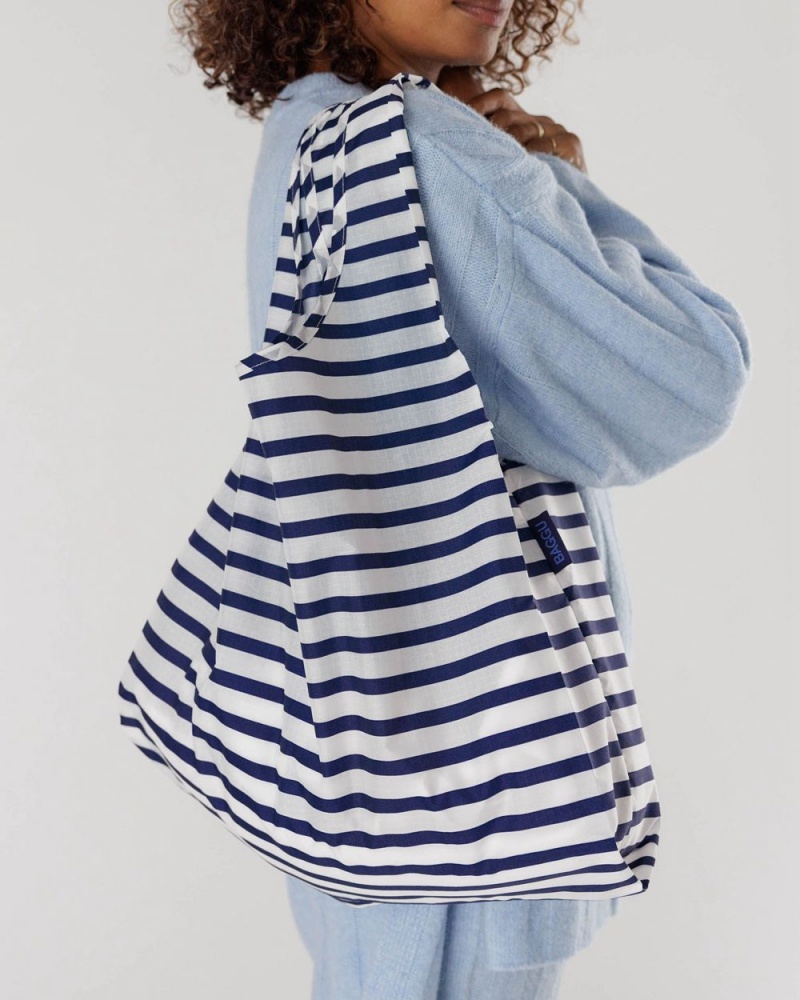 Baggu Standard Reusable Bags Navy White | 9365-JKRVZ