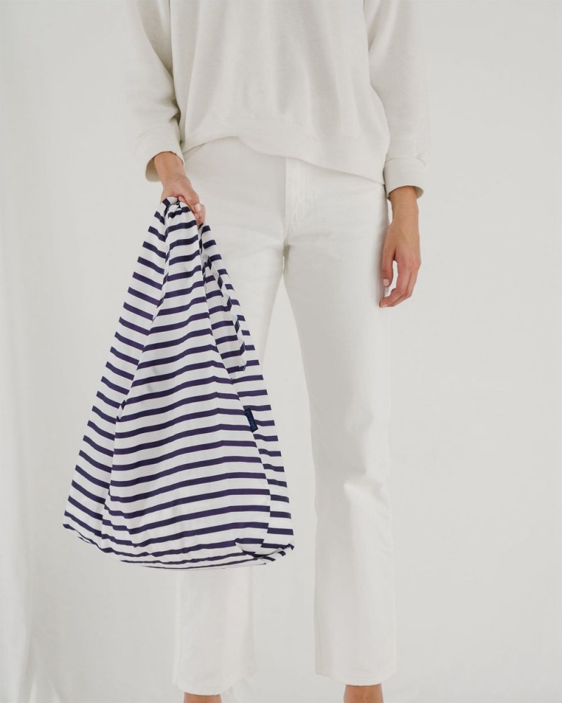 Baggu Standard Reusable Bags Navy White | 9365-JKRVZ