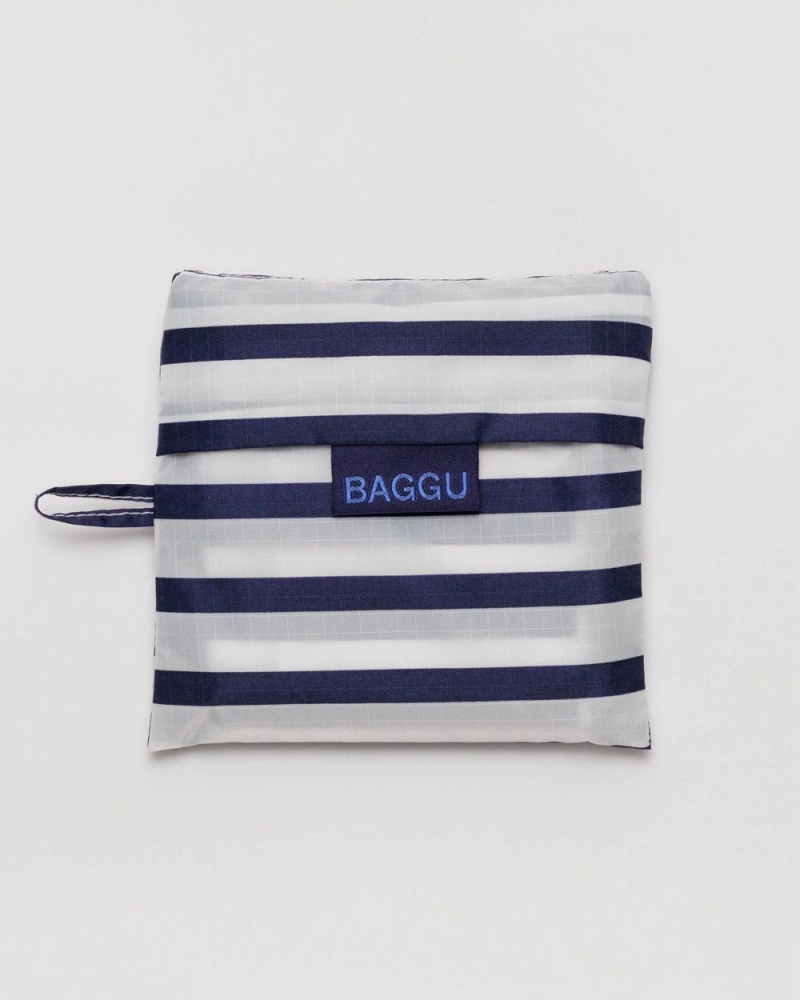 Baggu Standard Reusable Bags Navy White | 9365-JKRVZ