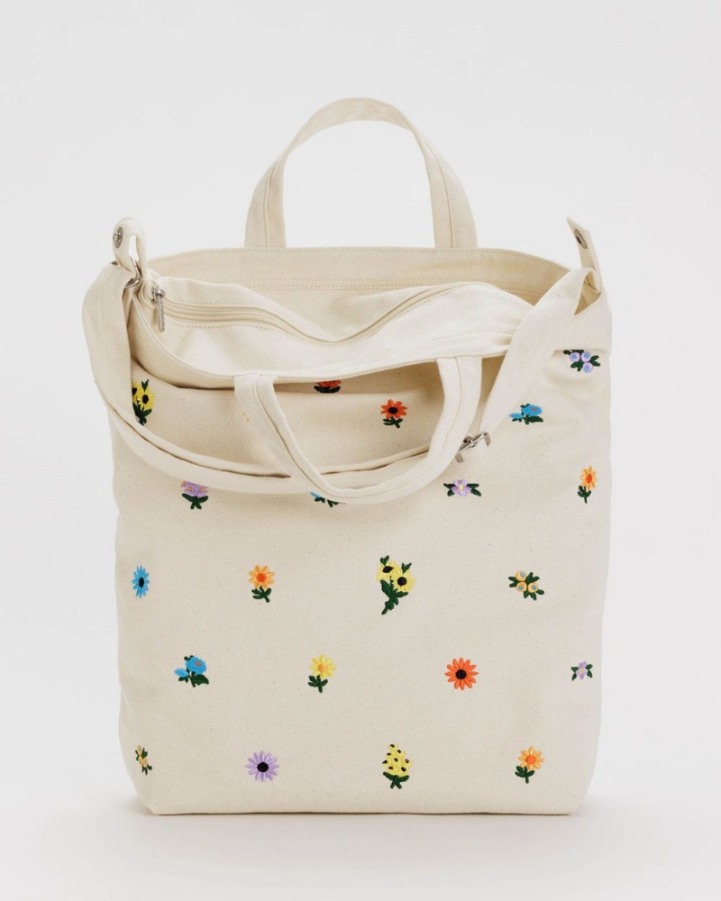 Baggu Zip Duck Tote Bags White | 8643-EVAZM