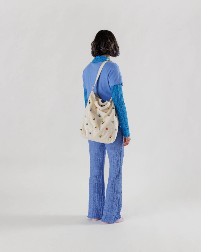 Baggu Zip Duck Tote Bags White | 8643-EVAZM