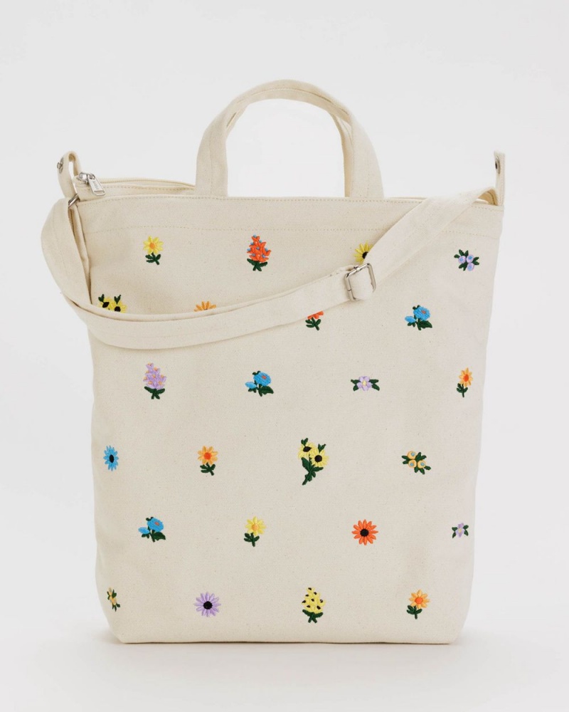 Baggu Zip Duck Tote Bags White | 8643-EVAZM